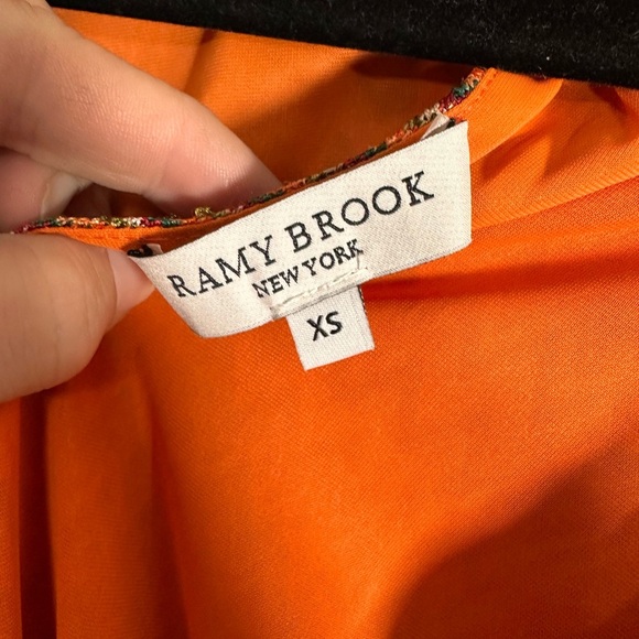 Ramy Brook Stylish Mini Orange Patterned Dress XS - Picture 6 of 7